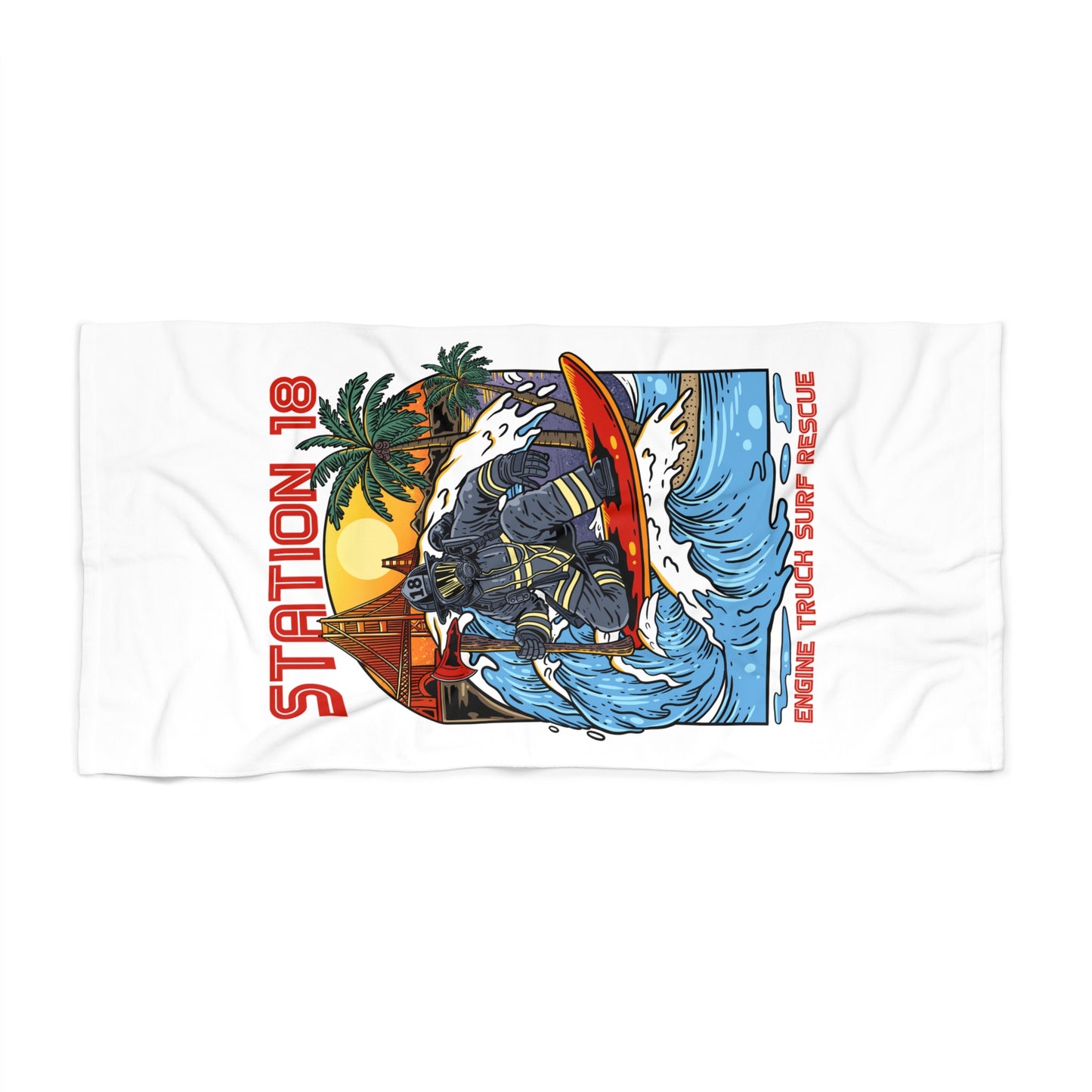 Sunset Surfer Beach Towel